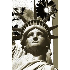 Пейзаж: статуя Свободы, выполненный маслом на холсте